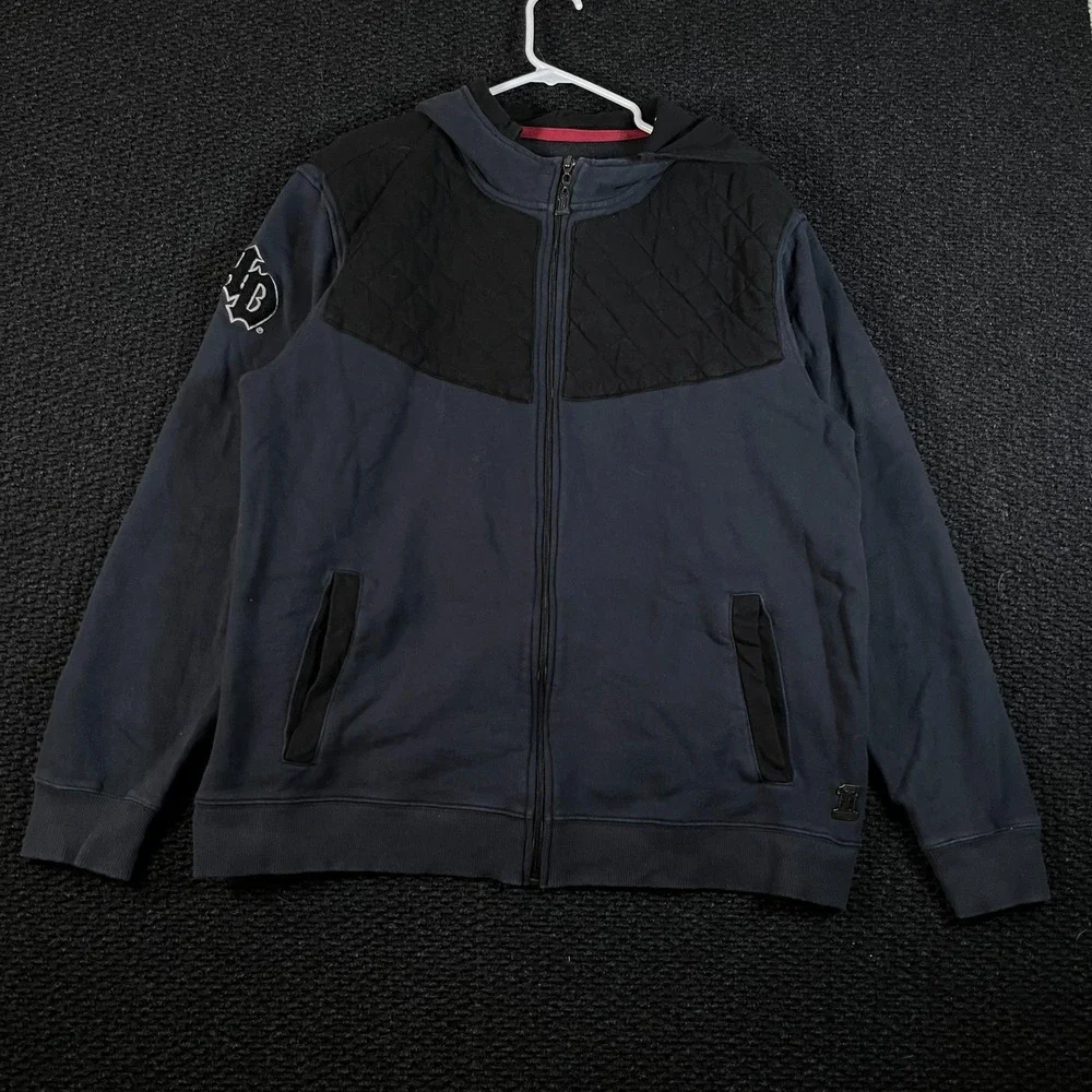 VTG Harley Davidson Dark Gray Black Biker Full Zip Hooded Sweater Men's Size 2XL - Picture 1 of 9